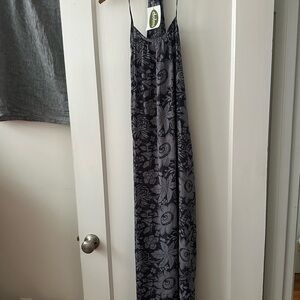Dolma Floral Maxi Slip Dress - Navy/Grey S/M NWT